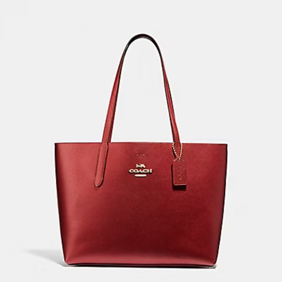 Coach Metallic Avenue Tote (Red) - Picture 1 of 8